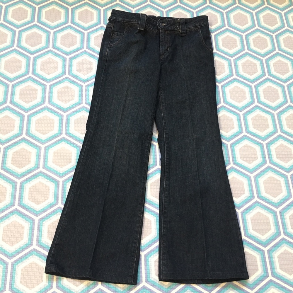 flare bell bottom wide leg low rise dark jeans - Picture 2 of 9